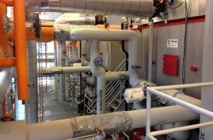 Inside the newly-renovated Yarbrough Steam Plant, which features new, more-efficient boilers.