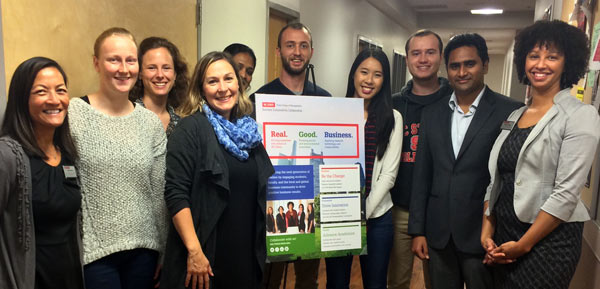 Katie Kross (fourth from left) spoke at Poole College of Management on Oct. 28, 2015.