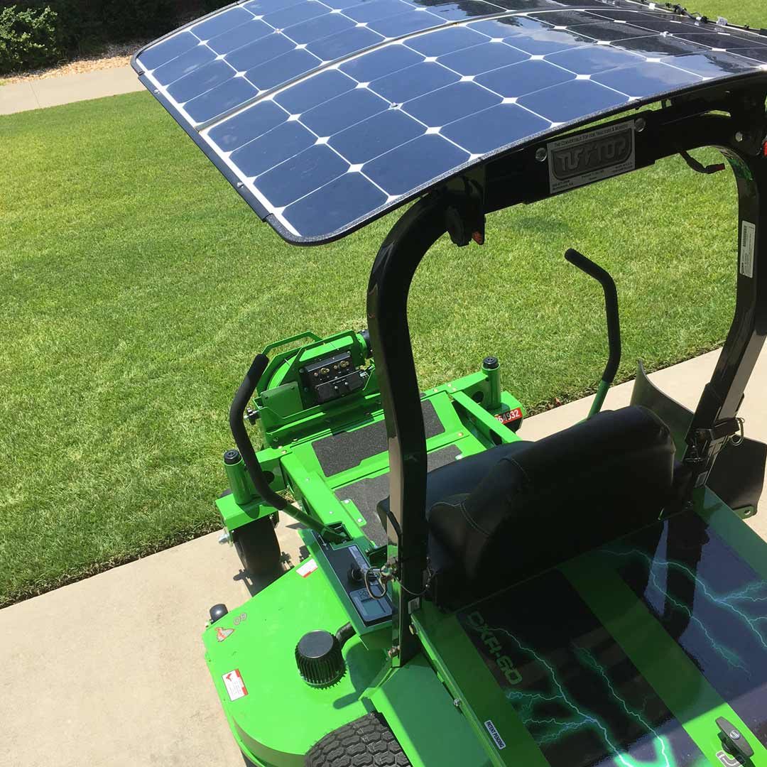 The mower joins Grounds Management’s fleet of about 20 mowers, which operate concurrently during the summer’s peak mowing season. The electric mower features an optional solar canopy that adds an extra hour of mowing time to the mower’s 7- to 8-hour battery life.