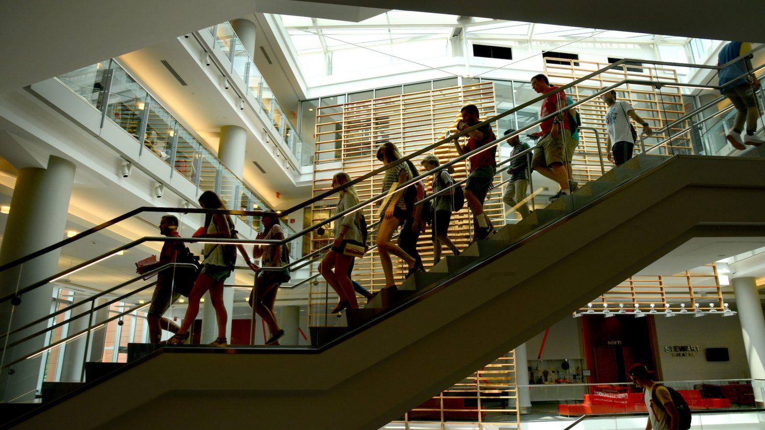 New students walk through Talley Student Union during orientation.
