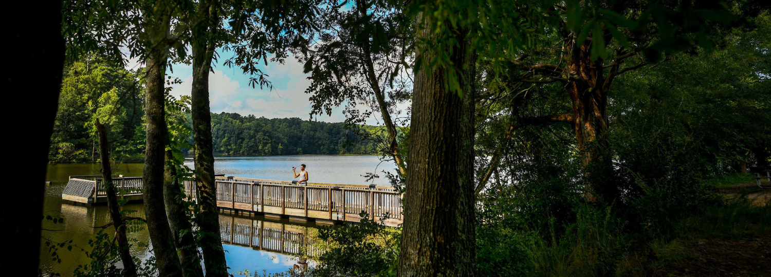 Lake Raleigh on Centennial Campus offers scenic views and recreational activities.