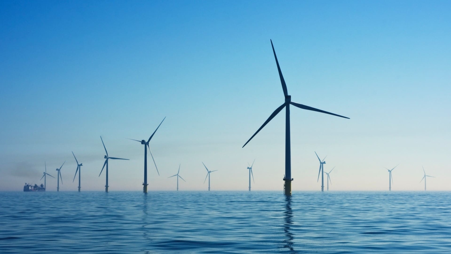 Wind turbines in the ocean.