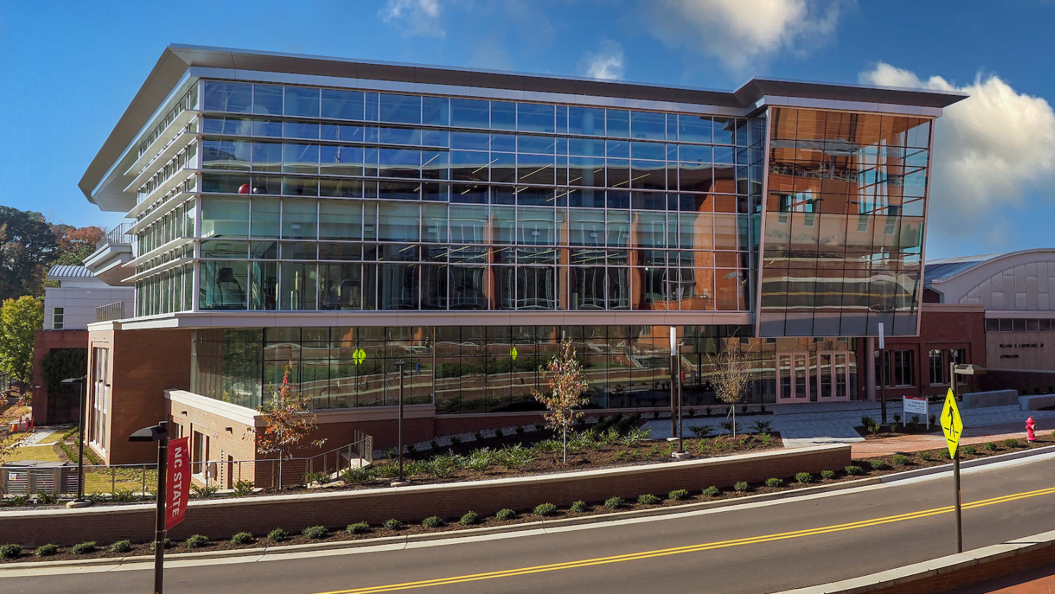 An exterior of the newly renovated Carmichael gym on main campus.