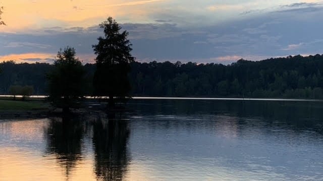 Sunset at Falls Lake.