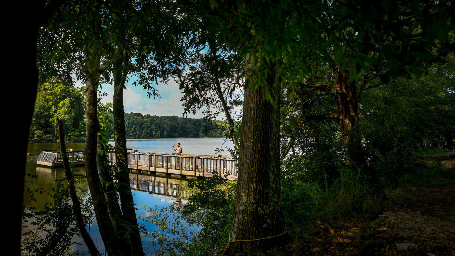 Lake Raleigh on Centennial Campus offers scenic views and recreational activities.