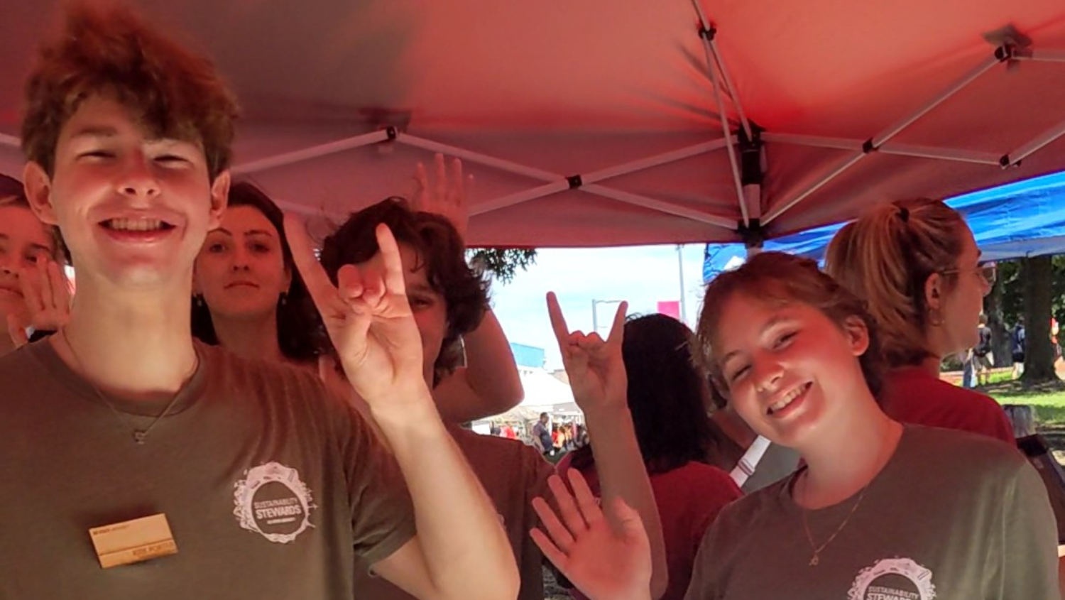 Sustainability Stewards at Packapalooza 2024 showing wolfies